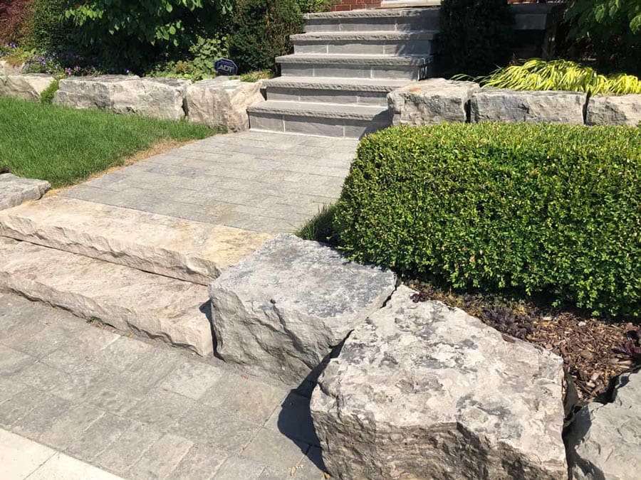 Armour Stone Steps & Retaining Wall