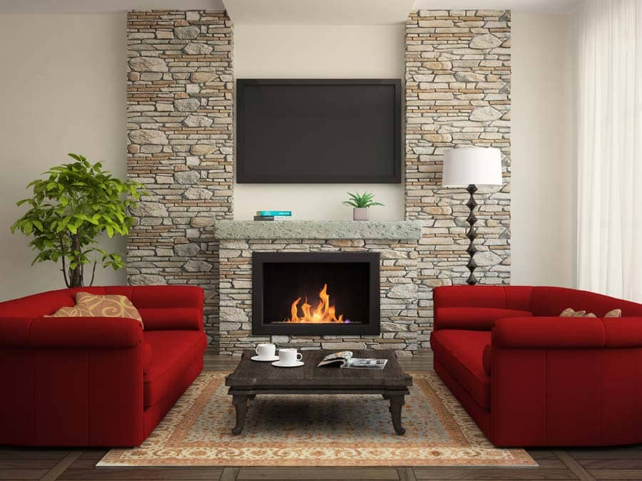 stone veneer fireplaces