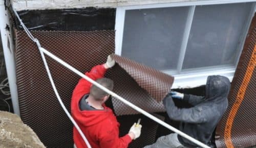 Waterproofing Membrane Being Installed